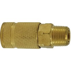 28593 ARO 210 Interchange Male Coupler, 1/4 - in Body, 1/4 - in Male NPT, Brass - GetHydraulics.com