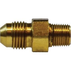 28748 Straight Adapter, 3/4 in Female 37 deg JIC Flared x 1/2 in MNPTF, Brass - GetHydraulics.com