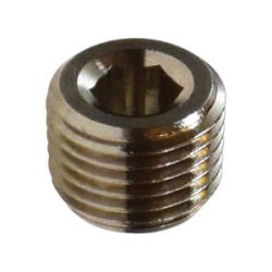 28842 Countersunk Hex Plug, 3/8 - in BSPT, Brass, Nickel - Plated - GetHydraulics.com