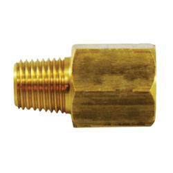 28860 Pipe Adapter, 1/8 in Male BSPT x 1/8 in FIP, Brass, Nickel - Plated - GetHydraulics.com