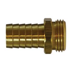 29MGH - 1012 Straight Male End Hex Adapter, 5/8 in Hose Barbed x 3/4 in MHT, Brass - GetHydraulics.com
