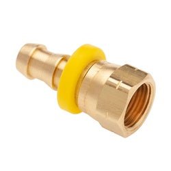 29PO6 - 1212 Push - On Swivel Adapter, 3/4 - in Push - On Hose Barb x 3/4 - in Female SAE Flared, Brass - GetHydraulics.com