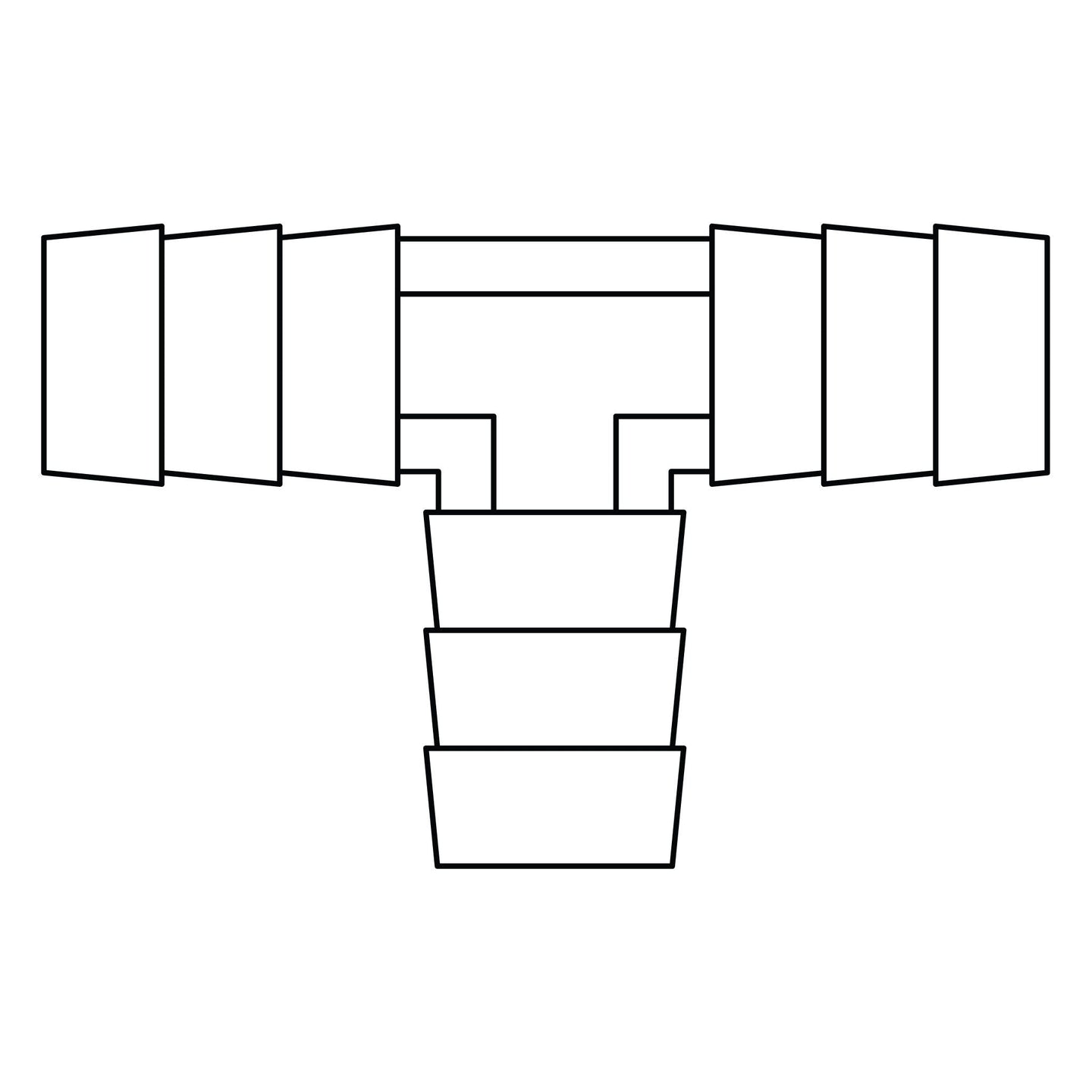 29T - 04 - 04 - 04 Hose Barb Tee - GetHydraulics