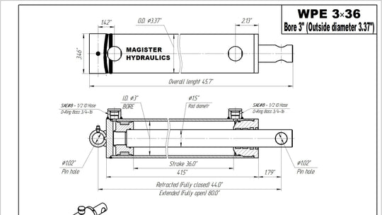 3" Bore Pin Eye Cylinders - GetHydraulics