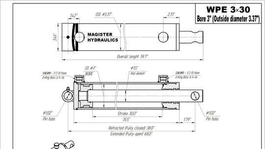 3" Bore Pin Eye Cylinders - GetHydraulics