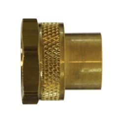 30018 Straight Rigid Adapter, 3/4 - in FGH x 3/8 - in FIP, Brass - GetHydraulics.com