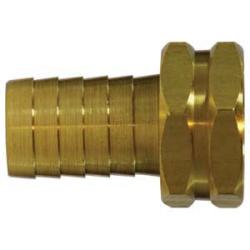 30035 Straight Hex Swivel Adapter, 1 - in Garden Hose Barbed x 1 - in FGH, Brass - GetHydraulics.com