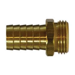 30042 Straight Male End Hex Adapter, 3/4 - in Garden Hose Barbed x 3/4 - in MGH, Brass - GetHydraulics.com