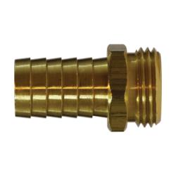 30043 Straight Male End Hex Adapter, 1 - in Garden Hose Barbed x 1 - in MGH, Brass - GetHydraulics.com