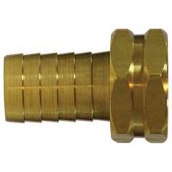 30044 Straight Hex Swivel Adapter, 1 - in Garden Hose Barbed x 3/4 - in FGH, Brass - GetHydraulics.com