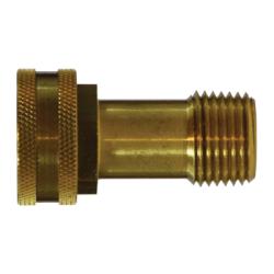 30048 Straight Swivel Adapter, 3/4 - in FGH x 3/8 - in MNPTF, Brass - GetHydraulics.com