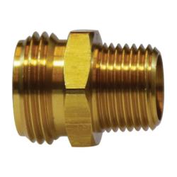 30063BE Straight Rigid Adapter, 3/4 - in MGH x 3/4 - in MNPTF, Brass - GetHydraulics.com