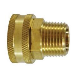 30183 Straight Swivel Adapter, 3/4 - in Female Garden Hose x 1/2 - in Male NPTF, Brass - GetHydraulics.com