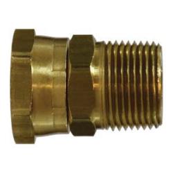 30184 Crimp Swivel Adapter, 3/4 - in Female Garden Hose x 3/8 - in Male NPTF, Brass - GetHydraulics.com