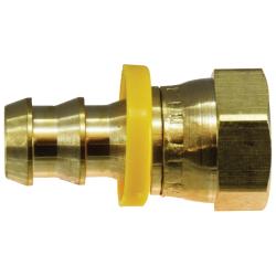 30235 Adapter, 1/2 - in Push - On Hose Barbed x 5/8 - in Female SAE 45 - deg/37 deg JIC Swivel, Brass - GetHydraulics.com