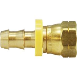30258 Swivel Connector, 5/8 - in Push - On Hose Barbed x 5/8 - in Female SAE 45 - deg Flared, Brass - GetHydraulics.com