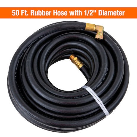 3028096 50 Foot Rubber Hose - 1/2 Inch Diameter (Works with Hose Reel HR1250) - GetHydraulics