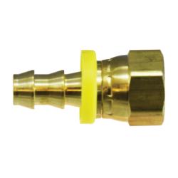 30349 Adapter, 3/4 - in Push - On Hose Barbed x 3/4 - in FNPSM Ball Seat Swivel, Brass - GetHydraulics.com
