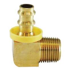 30381 90 - deg Elbow, 3/4 - in Push - On Hose Barbed x 3/4 - in MIP, Brass - GetHydraulics.com