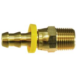 30422 Straight Swivel Connector, 1/4 in Push - In Tube x 1/8 in MIP, Brass - GetHydraulics.com