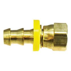 30429 Swivel Connector, 1 - in Push - On Hose Barb x 1 - in Female JIC Swivel, Brass - GetHydraulics.com