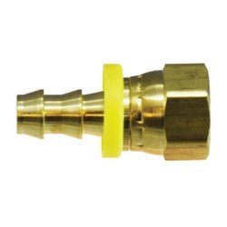 30430 Female Ball Seat Swivel Adapter, 3/8 in Push - On Hose Barb x 1/2 in FNPSM Swivel, Brass - GetHydraulics.com