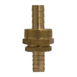30458 Coupling Set with Hex Nut, 5/8 in Hose Barbed x 5/8 in Hose Barbed, Brass - GetHydraulics.com