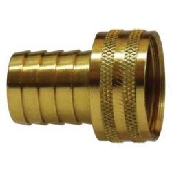 30464 Short Shank Swivel Adapter with Knurled Nut, 1/4 in Garden Hose Barbed x 3/4 in FGH, Brass - GetHydraulics.com