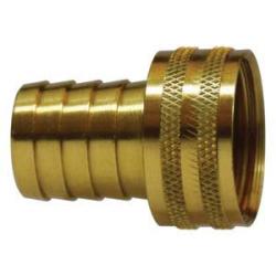 30468 Short Shank Swivel Adapter with Knurled Nut, 3/4 - in Garden Hose Barbed x 3/4 - in FGH, Brass - GetHydraulics.com