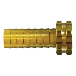 30505 Straight Hex Swivel Adapter, 1/2 - in Garden Hose Barbed x 3/4 - in FGH, Brass - GetHydraulics.com