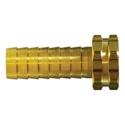 30508 Straight Hex Swivel Adapter, 1 in Garden Hose Barbed x 1 in FGH, Brass - GetHydraulics.com