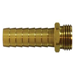 30513 Straight Male End Hex Adapter, 1 in Garden Hose Barbed x 1 in MGH, Brass - GetHydraulics.com