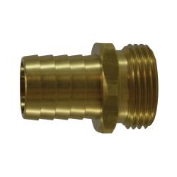 30551 Short Shank Hex Adapter, 5/8 in Garden Hose Barbed x 3/4 in MNPSM, Brass - GetHydraulics.com