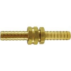 30563 Long Shank Coupling Set, 1 in Hose Barbed x 1 in Hose Barbed, Brass - GetHydraulics.com