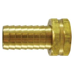 30568 Long Shank Hex Adapter, 1 in Garden Hose Barbed x 1 in FNPSM, Brass - GetHydraulics.com