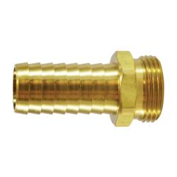 30571 Long Shank Hex Adapter, 5/8 in Garden Hose Barbed x 3/4 in MNPSM, Brass - GetHydraulics.com
