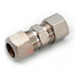 31066LF Compression Union, 3/8 - in Compression x 3/8 - in Compression, Lead - Free Brass, Chrome - Plated - GetHydraulics.com
