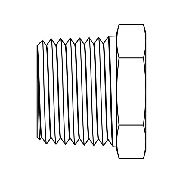 3152-06 Hex Head Pipe Plug, Brass
