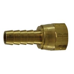 32105C Crimp Style Flare Swivel, 3/8 in Barbed x 3/8 in SAE, Brass - GetHydraulics.com