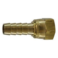 32336C Adapter, 3/8 in Hose Barbed x 3/8 in Female JIC, Brass - GetHydraulics.com