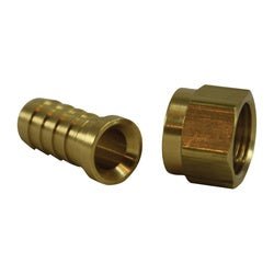 32339 Straight Adapter, 5/16 - in Hose Barbed x 5/16 - in Female Dual 45/37 deg Flared Swivel, Brass - GetHydraulics.com