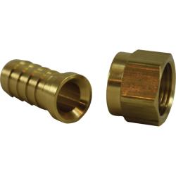 32342 Swivel Adapter, 1/2 - in Hose Barbed x 5/8 - in Female SAE 45 - deg/37 deg JIC Flared, Brass - GetHydraulics.com