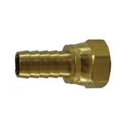 32394C Swivel Adapter, 5/8 in Hose Barbed x 5/8 in Female SAE 45 deg/37 deg Flared, Brass - GetHydraulics.com
