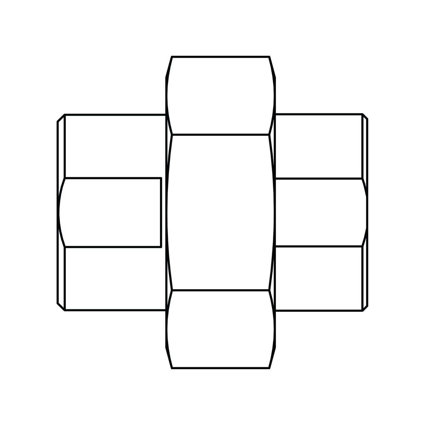 3250 - 04 - 04 Pipe Swivel Union, Brass - GetHydraulics