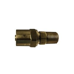 32750 Reusable Hose Adapter, 3/8 in Hose x 3/8 in MNPTF, Brass - GetHydraulics.com
