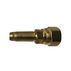 32771 Reusable Swivel Stem Adapter, 3/8 in Hose Barbed x 3/8 in FNPSM, Brass - GetHydraulics.com