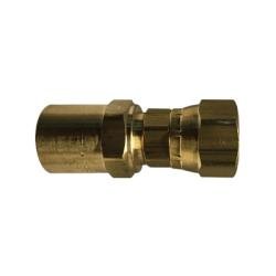 32775 Reusable Swivel Adapter, 1/2 in Hose Barbed x 1/2 in FNPSM, Brass - GetHydraulics.com