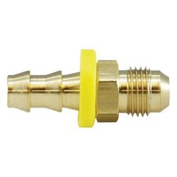 32905 Adapter, 3/4 in Push - On Hose Barb x 3/4 in Male 37 deg JIC Flared, Brass - GetHydraulics.com