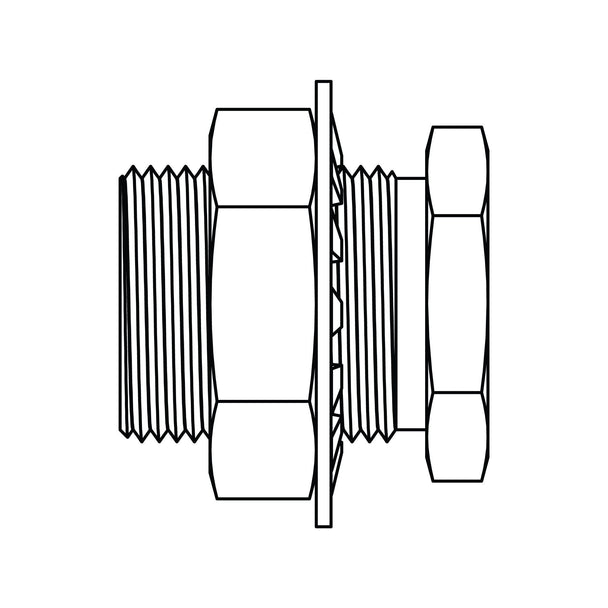 3300 - BH - 04 - 0.94 Pipe Bulkhead Coupling, Brass - GetHydraulics