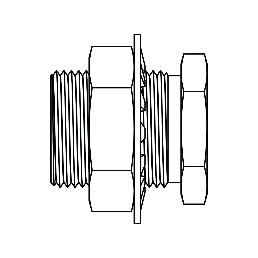 3300 - BH - 04 - 1.5 Pipe Bulkhead Coupling, Brass - GetHydraulics